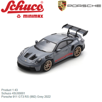 Product 1:43 | Schuco 43U00001 | Porsche 911 GT3 RS (992) Grey 2022