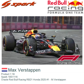 Product 1:18 | Spark 18S1116 | Oracle Red Bull Racing RB21 Honda 2025 #1 - M.Verstappen
