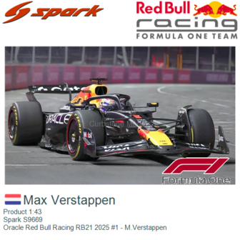 Product 1:43 | Spark S9669 | Oracle Red Bull Racing RB21 2025 #1 - M.Verstappen