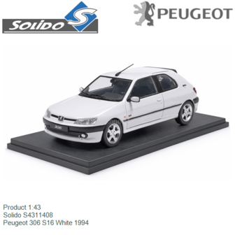 Product 1:43 | Solido S4311408 | Peugeot 306 S16 White 1994