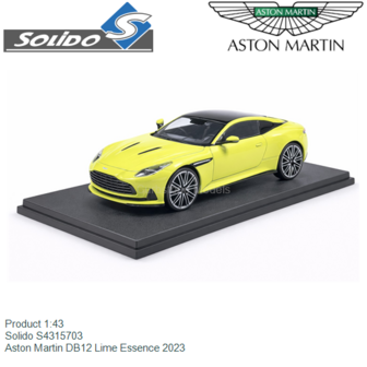 Product 1:43 | Solido S4315703 | Aston Martin DB12 Lime Essence 2023