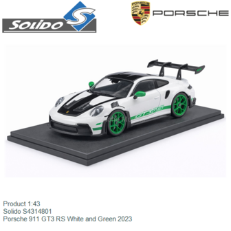 Product 1:43 | Solido S4314801 | Porsche 911 GT3 RS White and Green 2023