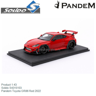 Product 1:43 | Solido S4315103 | Pandem Toyota GR86 Red 2022