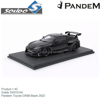 Product 1:43 | Solido S4315104 | Pandem Toyota GR86 Black 2022