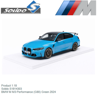 Product 1:18 | Solido S1814303 | BMW M M3 Performance (G80) Green 2024