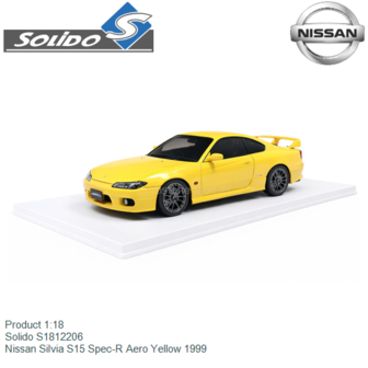 Product 1:18 | Solido S1812206 | Nissan Silvia S15 Spec-R Aero Yellow 1999