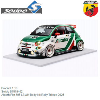 Product 1:18 | Solido S1815402 | Abarth Fiat 595 LBWK Body Kit Rally Tributo 2025
