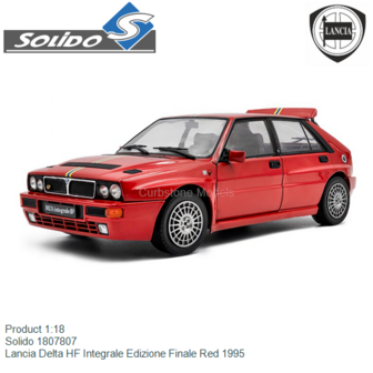 Product 1:18 | Solido 1807807 | Lancia Delta HF Integrale Edizione Finale Red 1995