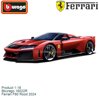 Product 1:18 | Bburago 16022R | Ferrari F80 Rood 2024