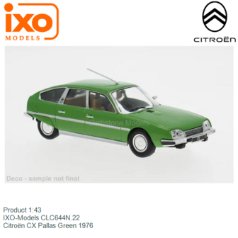 Product 1:43 | IXO-Models CLC644N.22 | Citro&euml;n CX Pallas Green 1976
