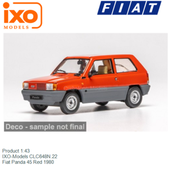 Product 1:43 | IXO-Models CLC648N.22 | Fiat Panda 45 Red 1980