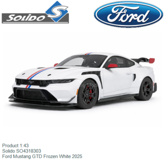 Product 1:43 | Solido SO4318303 | Ford Mustang GTD Frozen White 2025