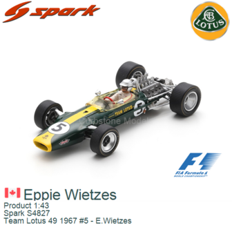 Product 1:43 | Spark S4827 | Team Lotus 49 1967 #5 - E.Wietzes