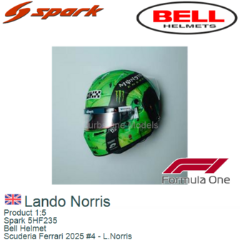 Product 1:5 | Spark 5HF235 | Bell Helmet | Scuderia Ferrari 2025 #4 - L.Norris