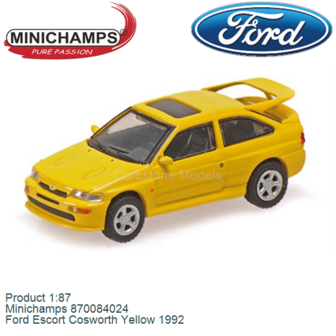 Product 1:87 | Minichamps 870084024 | Ford Escort Cosworth Yellow 1992