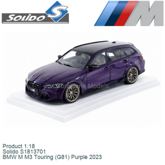 Product 1:18 | Solido S1813701 | BMW M M3 Touring (G81) Purple 2023