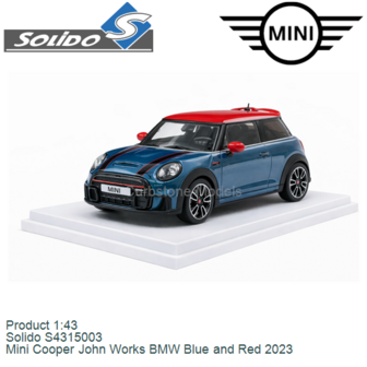 Product 1:43 | Solido S4315003 | Mini Cooper John Works BMW Blue and Red 2023