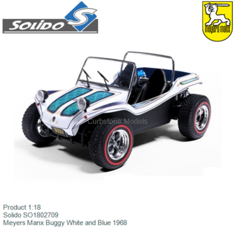Product 1:18 | Solido SO1802709 | Meyers Manx Buggy White and Blue 1968