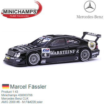 Product 1:43 | Minichamps 430003706 | Mercedes Benz CLK | AMG 2000 #6 - M.F&amp;#228;ssler