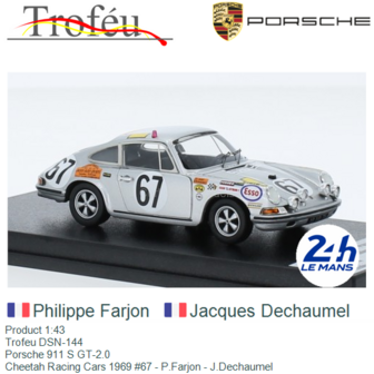 Product 1:43 | Trofeu DSN-144 | Porsche 911 S GT-2.0 | Cheetah Racing Cars 1969 #67 - P.Farjon - J.Dechaumel 