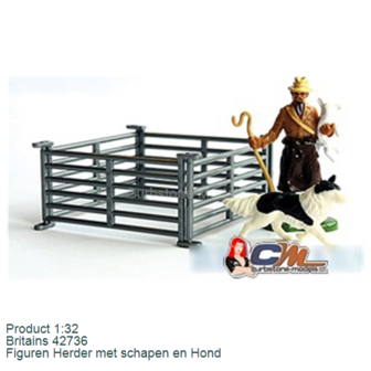 Product 1:32 | Britains 42736 | Figuren Herder met schapen en Hond
