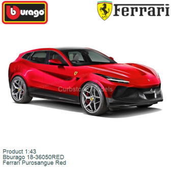 Product 1:43 | Bburago 18-36050RED | Ferrari Purosangue Red
