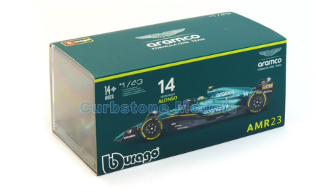 Product 1:43 | Bburago 18-38091A | Aston Martin Aramco Cognizant F1 Team AMR23 2023 #14 - F.Alonso