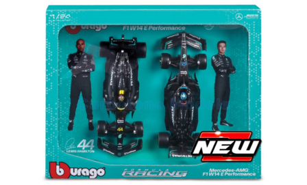 Product 1:24 | Bburago 18-28062 | Mercedes AMG Petronas Formula One Team W14 E-Performance 2023 #44 #63 - L.Hamilton - G.Russel