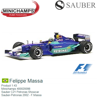 Product 1:43 | Minichamps 400020098 | Sauber C21 Petronas Showcar | Sauber-Petronas 2002 - F.Massa
