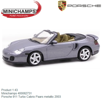 Product 1:43 | Minichamps 400062731 | Porsche 911 Turbo Cabrio Paars metallic 2003