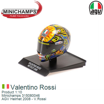 Product 1:10 | Minichamps 315080046 | AGV Helmet 2008 - V.Rossi