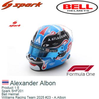 Product 1:5 | Spark 5HF201 | Bell Helmet | Williams Racing Team 2025 #23 - A.Albon