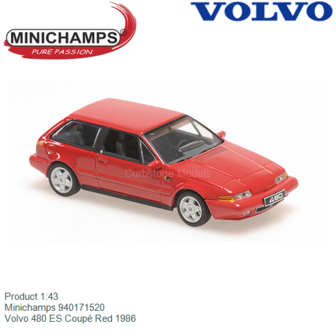 Product 1:43 | Minichamps 940171520 | Volvo 480 ES Coup&eacute; Red 1986