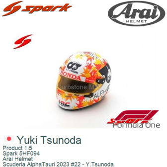 Product 1:5 | Spark 5HF094 | Arai Helmet | Scuderia AlphaTauri 2023 #22 - Y.Tsunoda