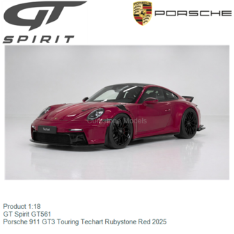 Product 1:18 | GT Spirit GT561 | Porsche 911 GT3 Touring Techart Rubystone Red 2025