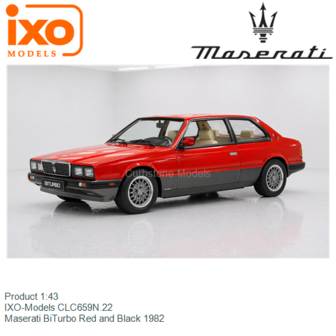 Product 1:43 | IXO-Models CLC659N.22 | Maserati BiTurbo Red and Black 1982