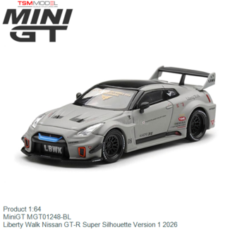 Product 1:64 | MiniGT MGT01248-BL | Liberty Walk Nissan GT-R Super Silhouette Version 1 2026