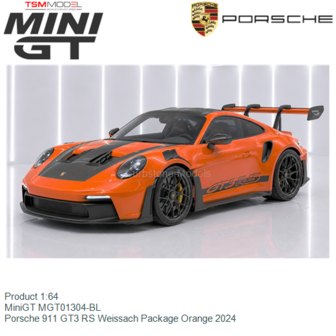 Product 1:64 | MiniGT MGT01304-BL | Porsche 911 GT3 RS Weissach Package Orange 2024