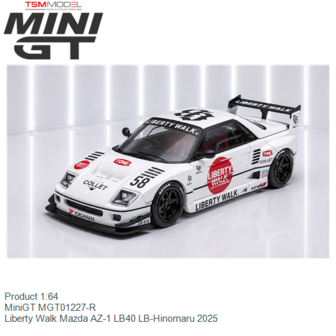 Product 1:64 | MiniGT MGT01227-R | Liberty Walk Mazda AZ-1 LB40 LB-Hinomaru 2025