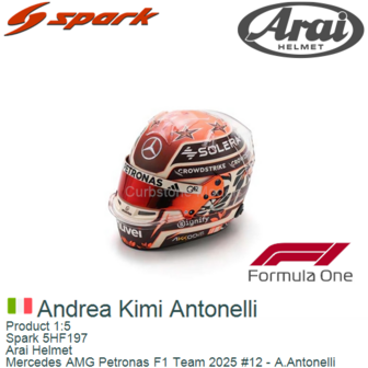 Product 1:5 | Spark 5HF197 | Arai Helmet | Mercedes AMG Petronas F1 Team 2025 #12 - A.Antonelli