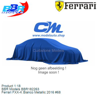 Product 1:18 | BBR Models BBR182263 | Ferrari FXX-K Bianco Metallic 2016 #68