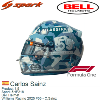 Product 1:5 | Spark 5HF218 | Bell Helmet | Williams Racing 2025 #55 - C.Sainz
