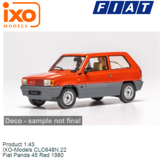 Product 1:43 | IXO-Models CLC648N.22 | Fiat Panda 45 Red 1980