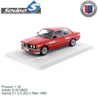 Product 1:18 | Solido S1812803 | Alpina C1 2.3 (E21) Red 1980