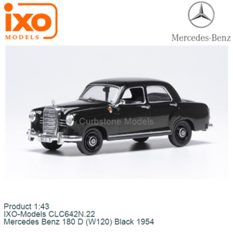 Product 1:43 | IXO-Models CLC642N.22 | Mercedes Benz 180 D (W120) Black 1954