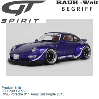 Product 1:18 | GT Spirit GT562 | RWB Porsche 911 Army Girl Purple 2015