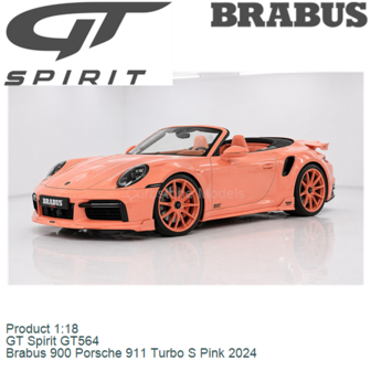 Product 1:18 | GT Spirit GT564 | Brabus 900 Porsche 911 Turbo S Pink 2024