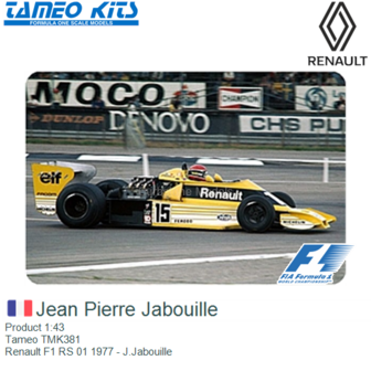 Product 1:43 | Tameo TMK381 | Renault F1 RS 01 1977 - J.Jabouille