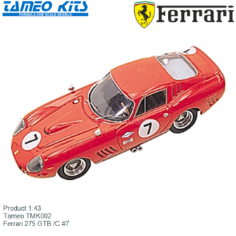 Product 1:43 | Tameo TMK002 | Ferrari 275 GTB /C #7