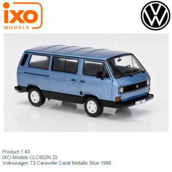 Product 1:43 | IXO-Models CLC652N.22 | Volkswagen T3 Caravelle Carat Metallic Blue 1986